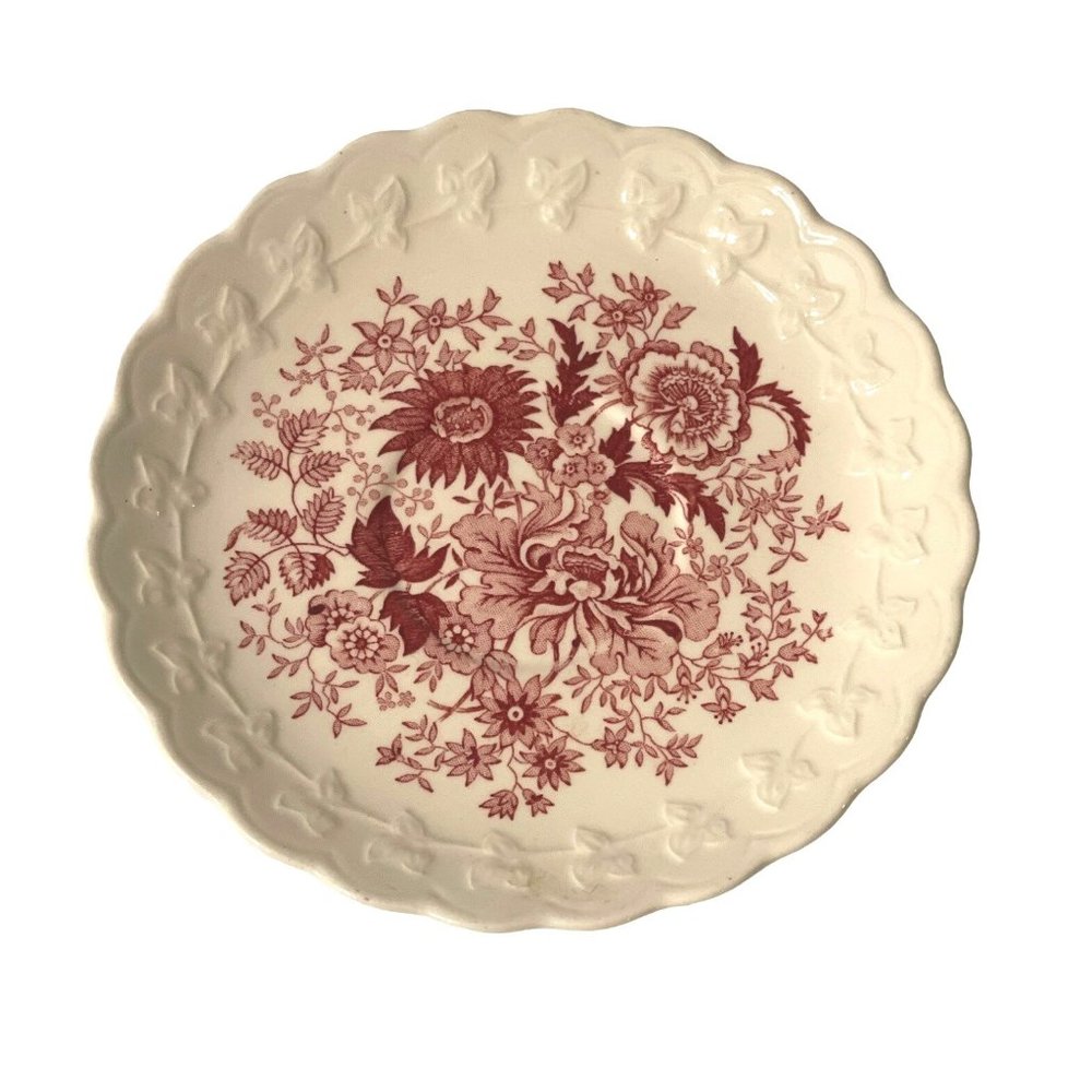 Vintage Taylor Smith Taylor Replacement Plate Red Flowers Floral Pattern
